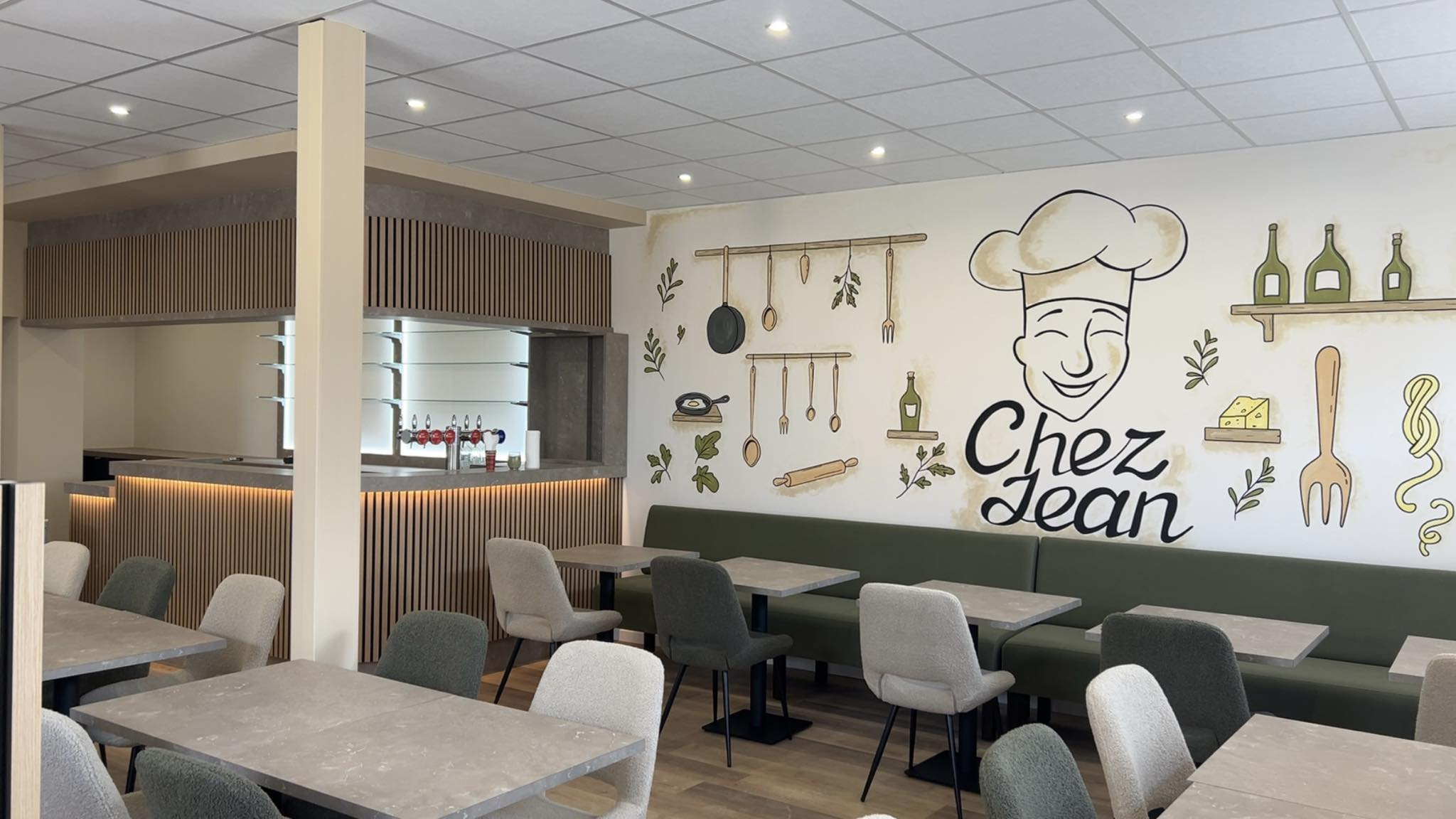 Intérieur moderne du restaurant Chez Jean